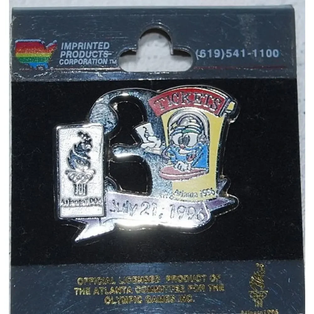 Vintage USA 1996 Izzy Atlanta Olympic Pin - Day 3 (7-21-1996) Pinback